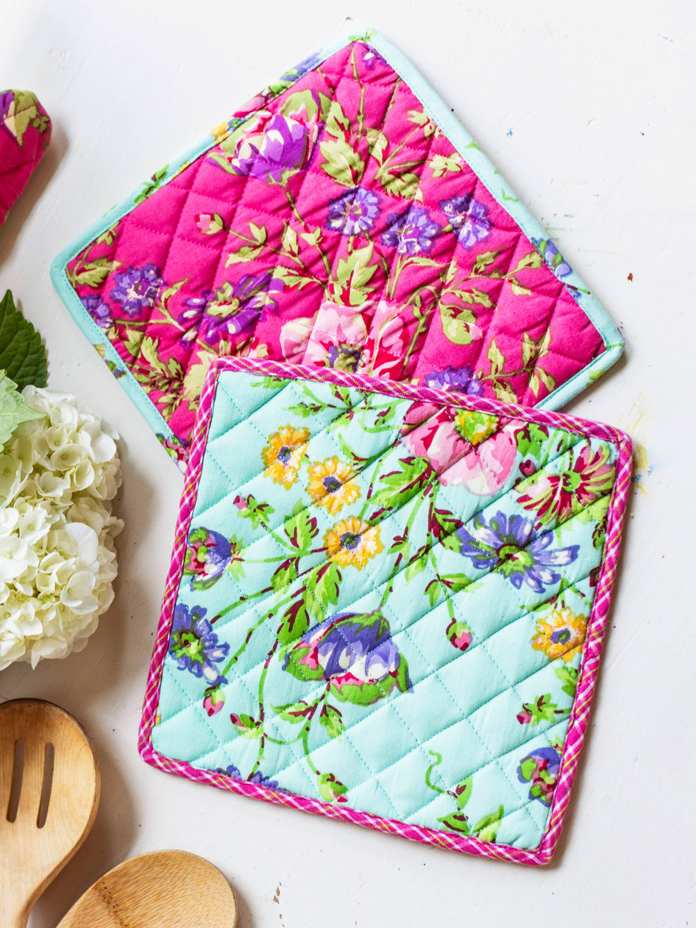 April Cornell Spring Fling Patchwork Potholder Set of 2