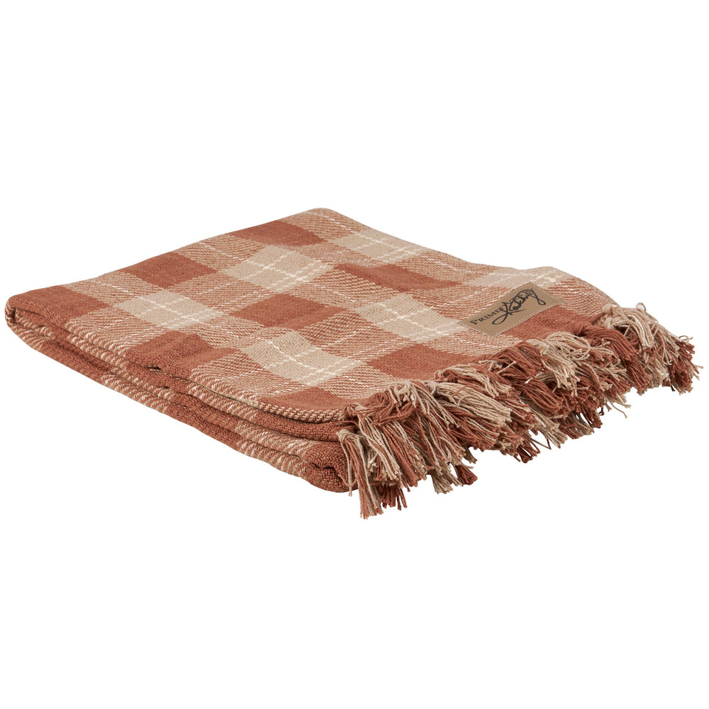 Brown Tartan Throw