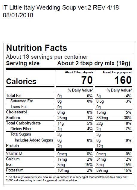
                  
                    Little Italy Wedding Soup Mix*
                  
                