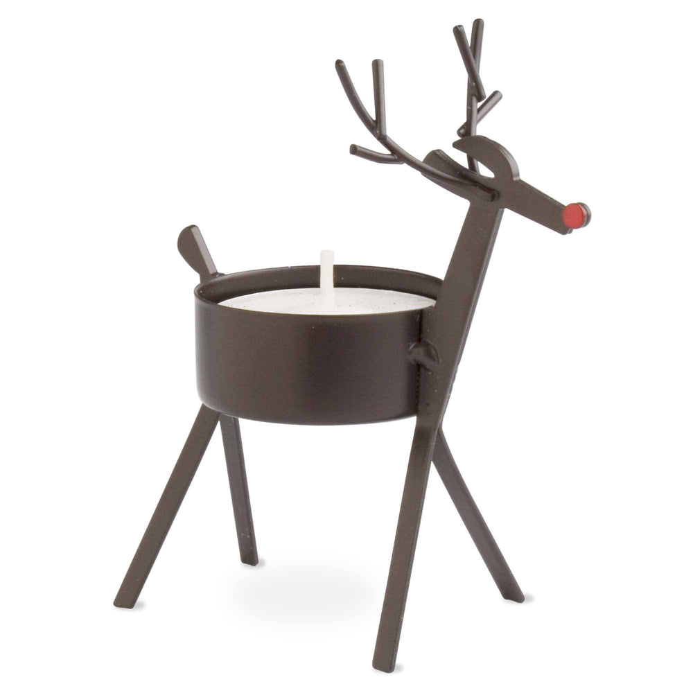 Christmas Bronze Reindeer Tealight Holder - Bronze