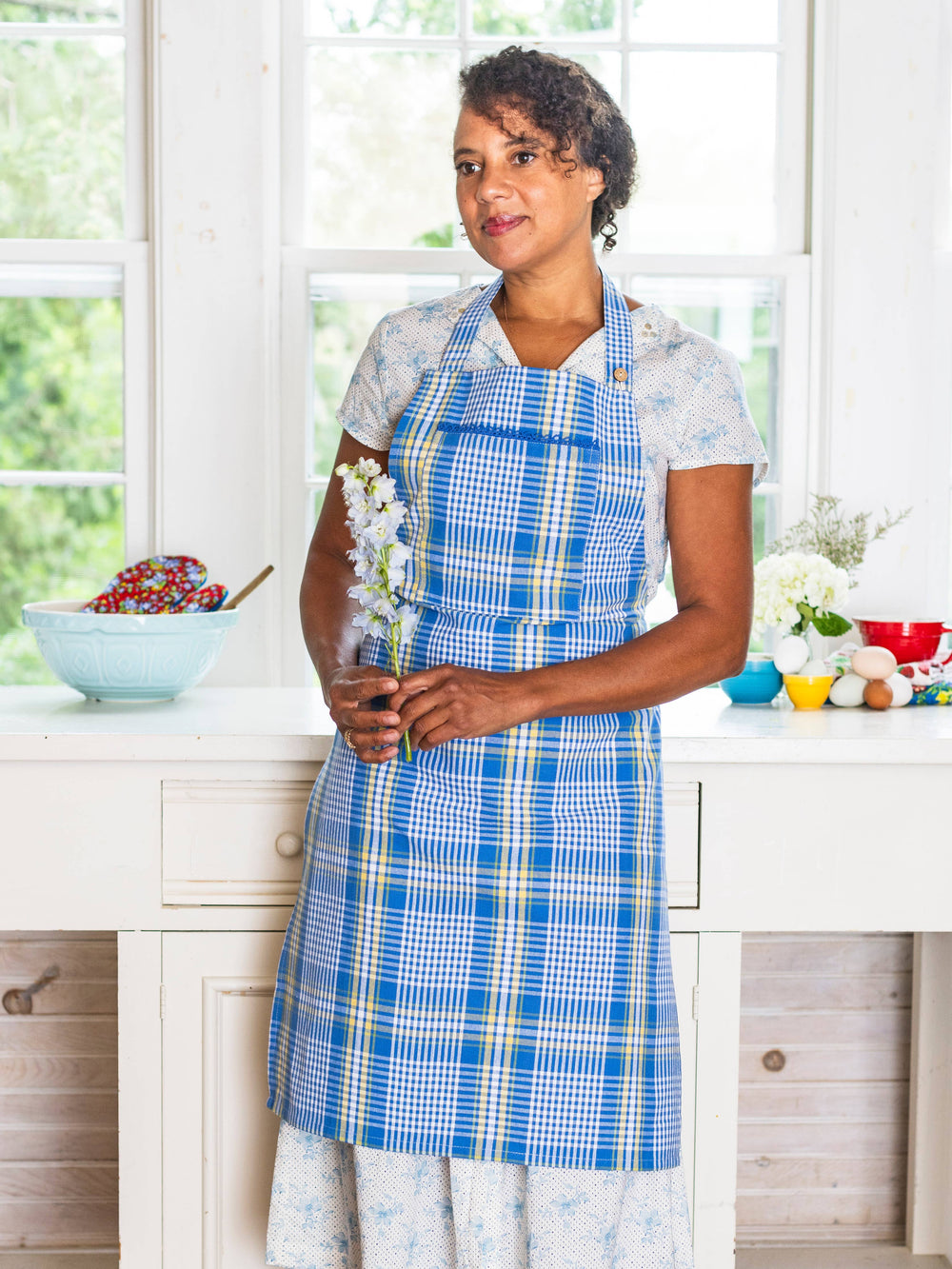 April Cornell Provence Plaid Chef Apron